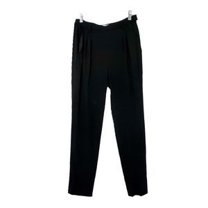 MM Lafleur Pants Womens Size 0 Black Pleated Trouser High Rise Pleat Side Zip